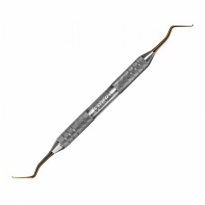 Инструмент в форме мотыги для мезиальных поверхностей моляров. Эргономичная ручка Ø 10mm. Покрытие Gold  аrt. 1708F TiN